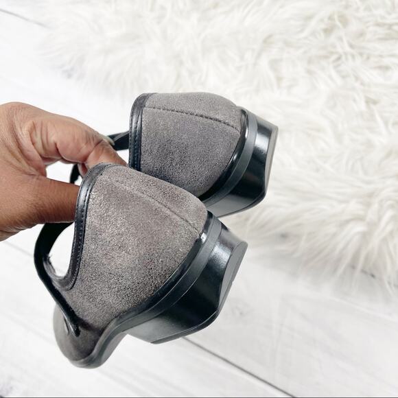 Naot Metallic‎ Pewter Suede Leather Mary Janes Slip On Flat Size 36 - Picture 2 of 4